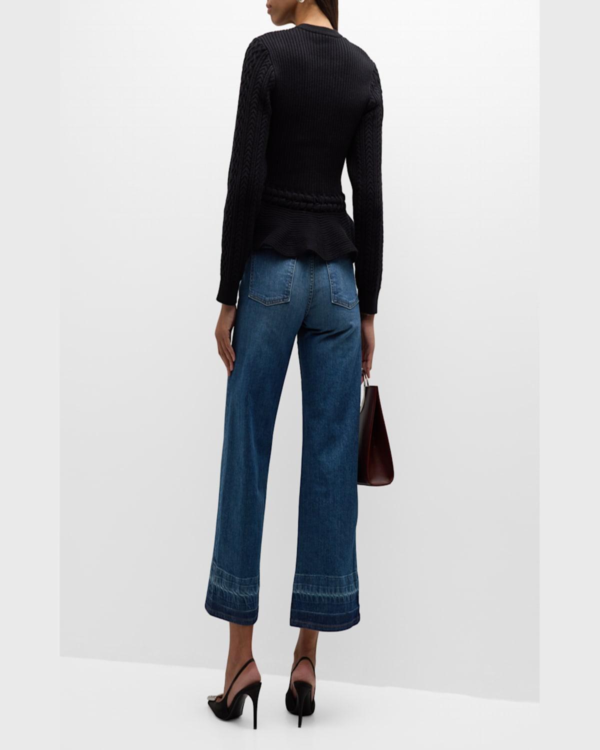 Jude Mid-Rise Cropped Wide-Leg Denim Jeans