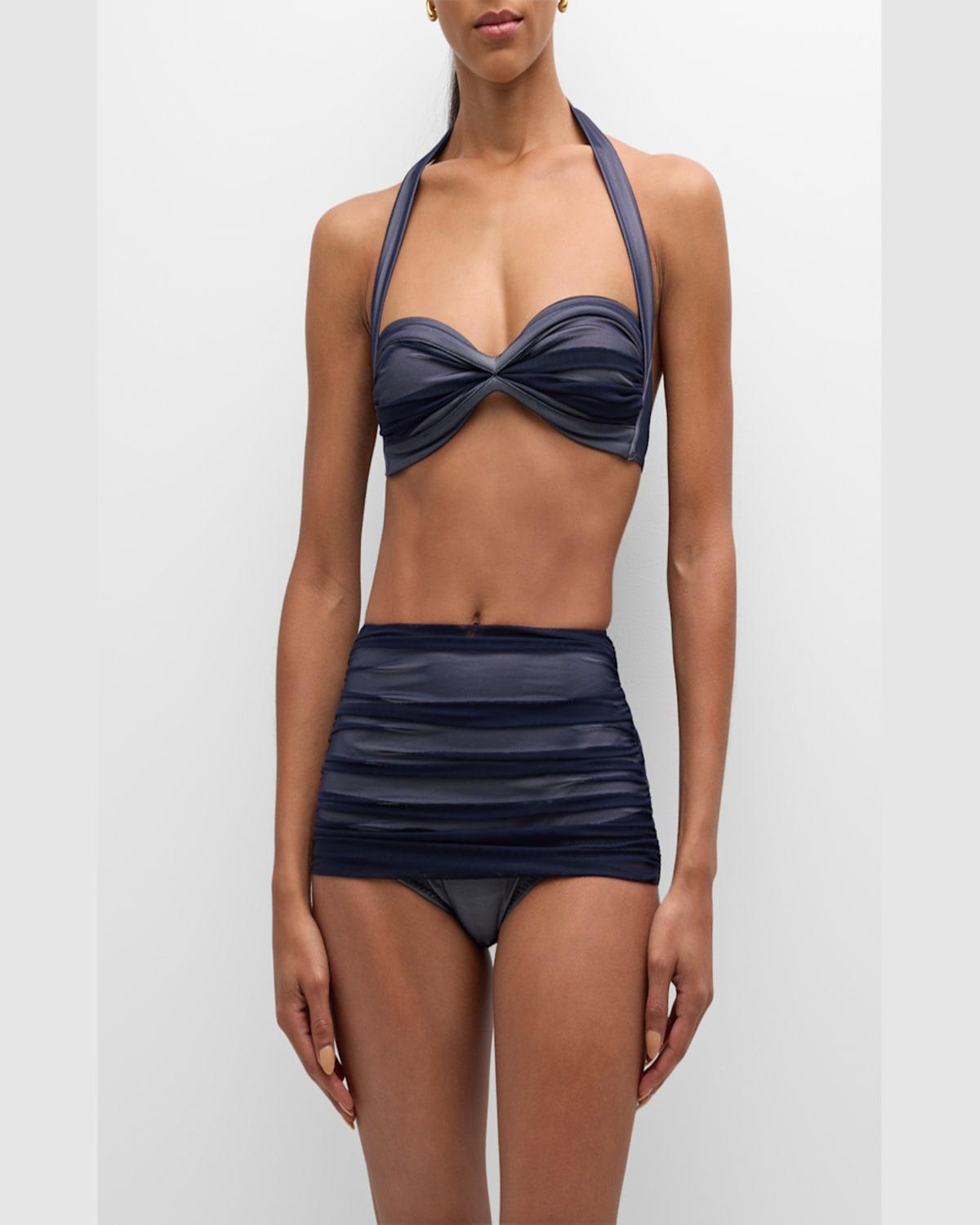 Bill Ruched Mesh Bikini Top 