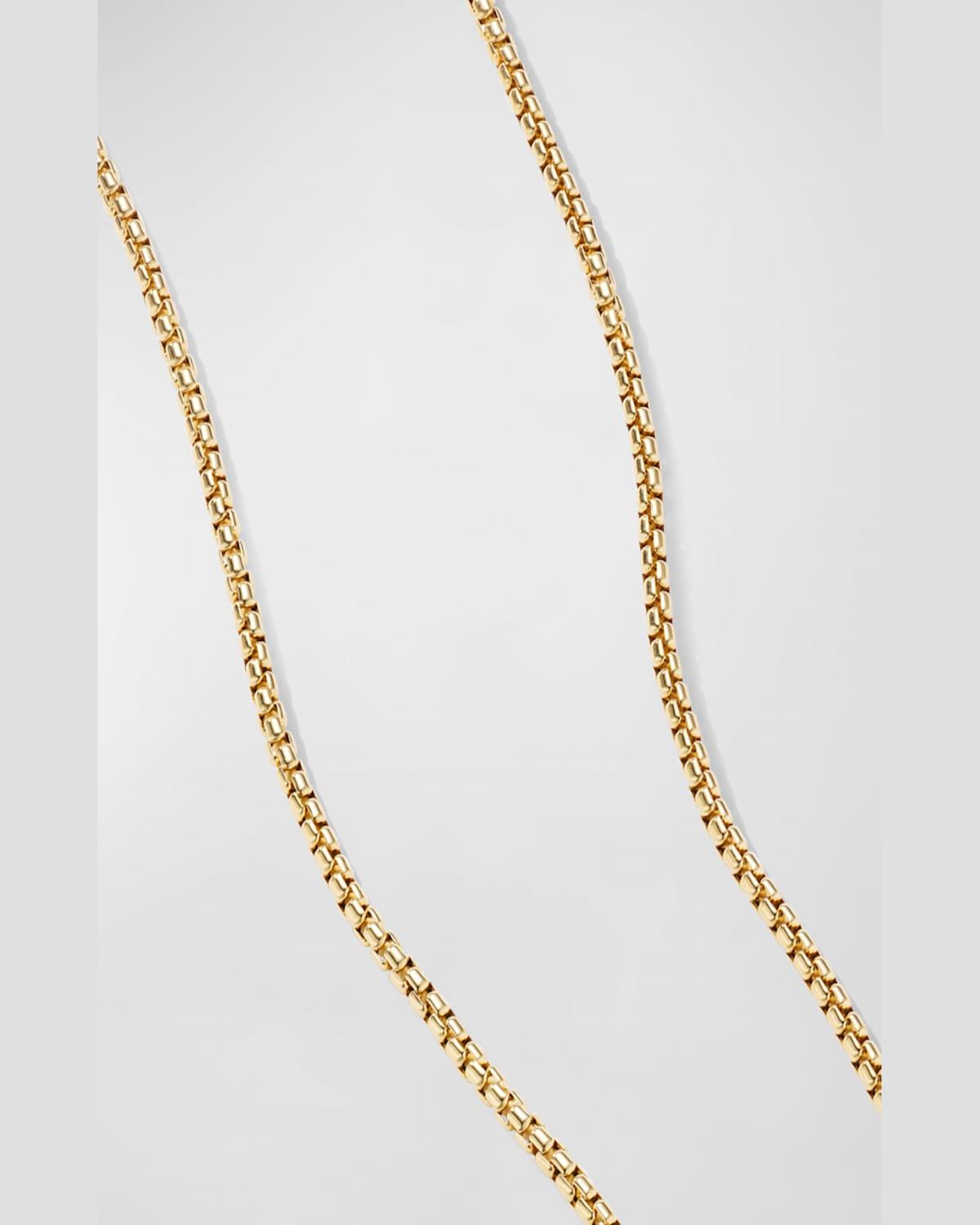 Men's Box Chain Necklace in 18K Gold, 2.7mm, 18"L