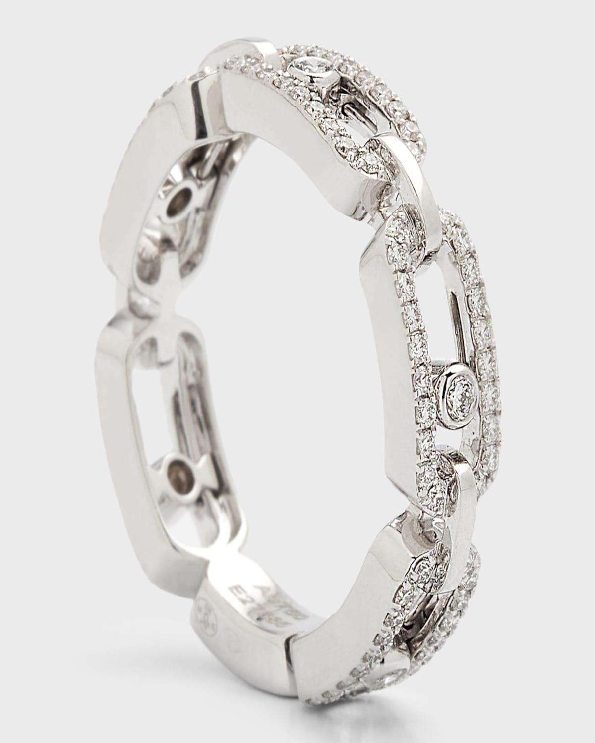 Move Uno 18K White Gold Diamond Pave Ring