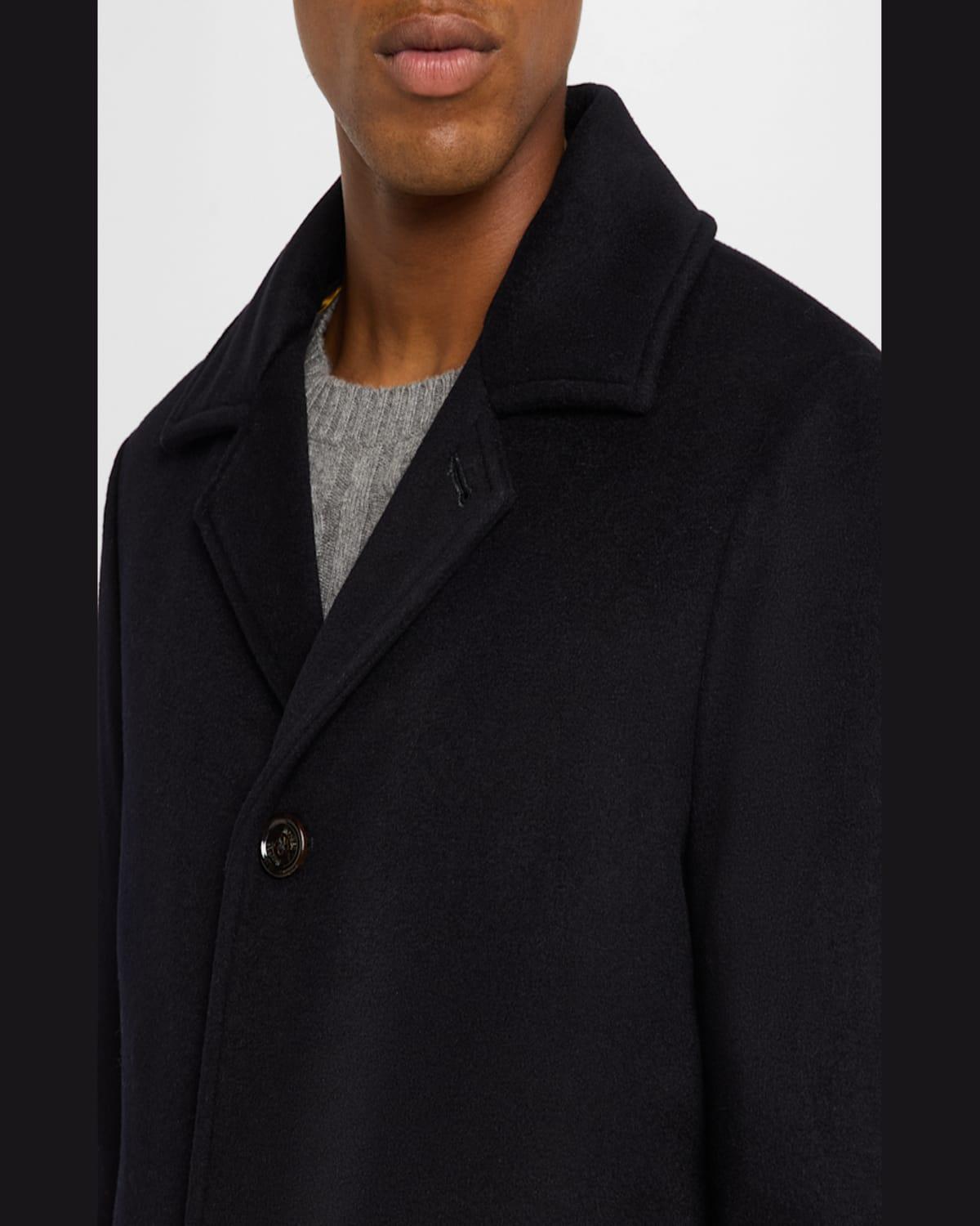 Men's Wool-Cashmere Topcoat with Bib