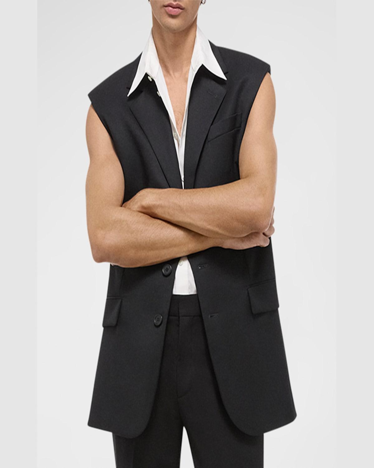 Men's Sleeveless Wool Blazer