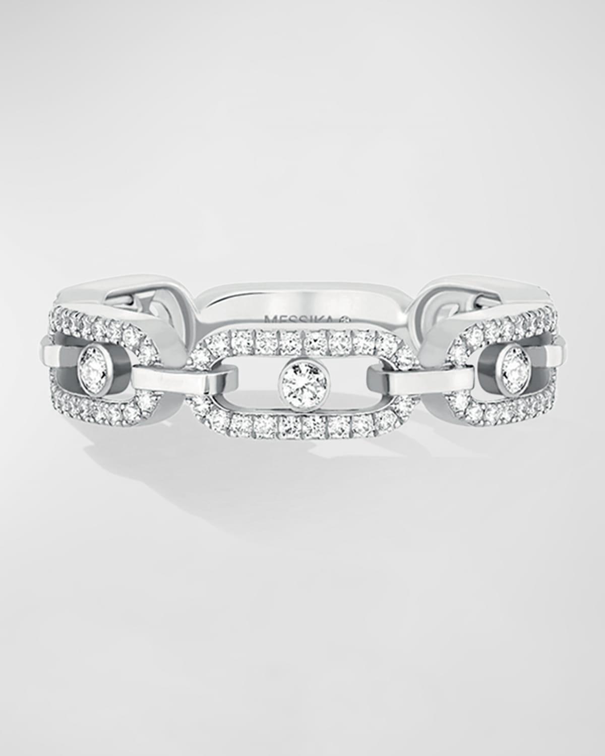 Move Uno 18K White Gold Diamond Pave Ring