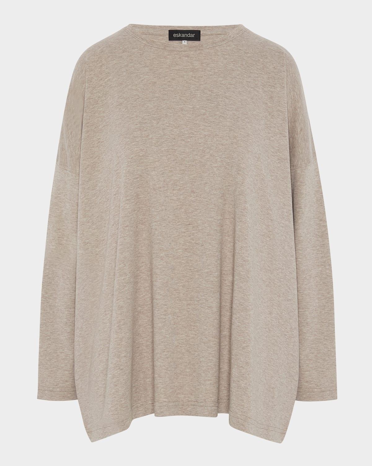 Long-Sleeve Round-Neck T-Shirt  (Mid Plus Length)