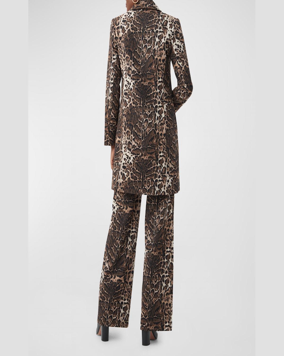 Asher 2 Buttoned Animal-Print Coat