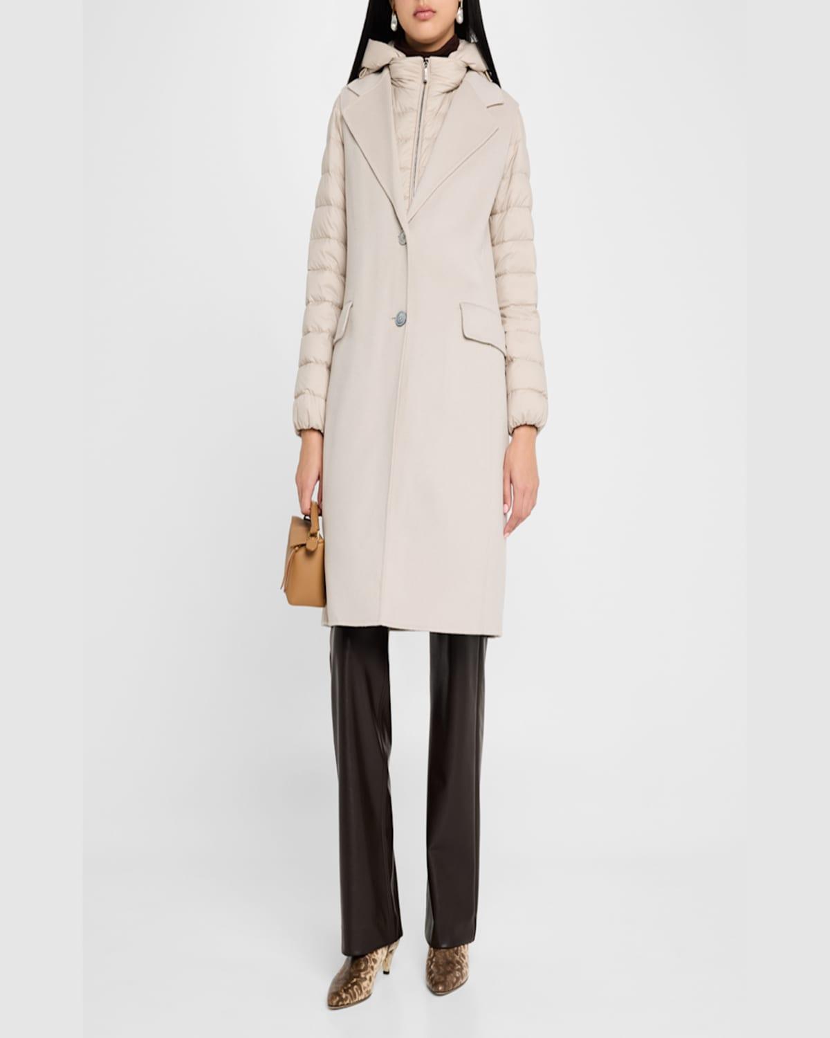 Jaya Wool-Cashmere Overcoat with Detachable Puffer