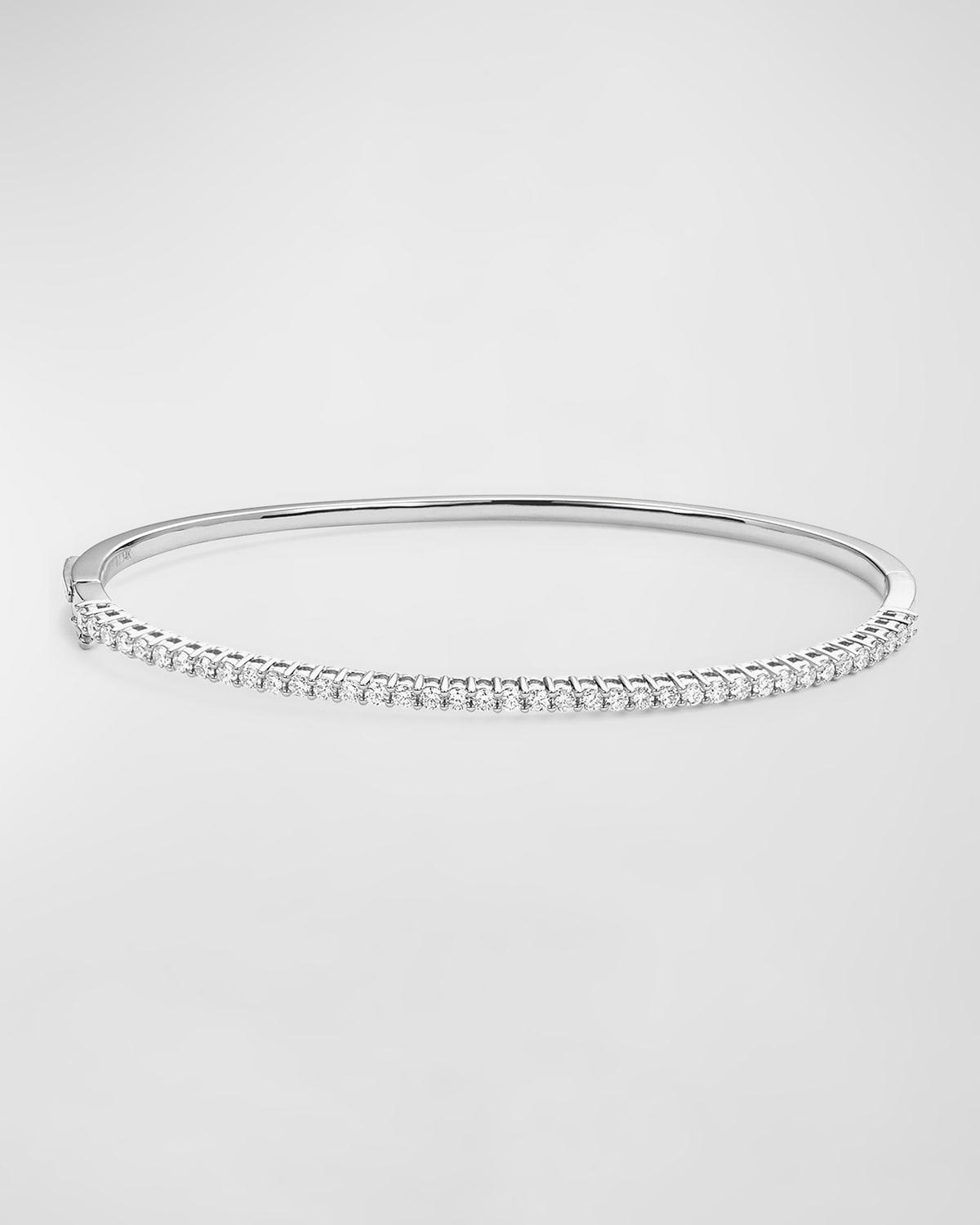 14K Yellow Gold Diamond Oval Bangle