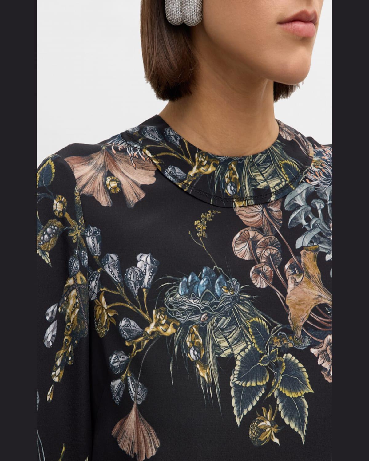 Forest Floral Short-Sleeve Top