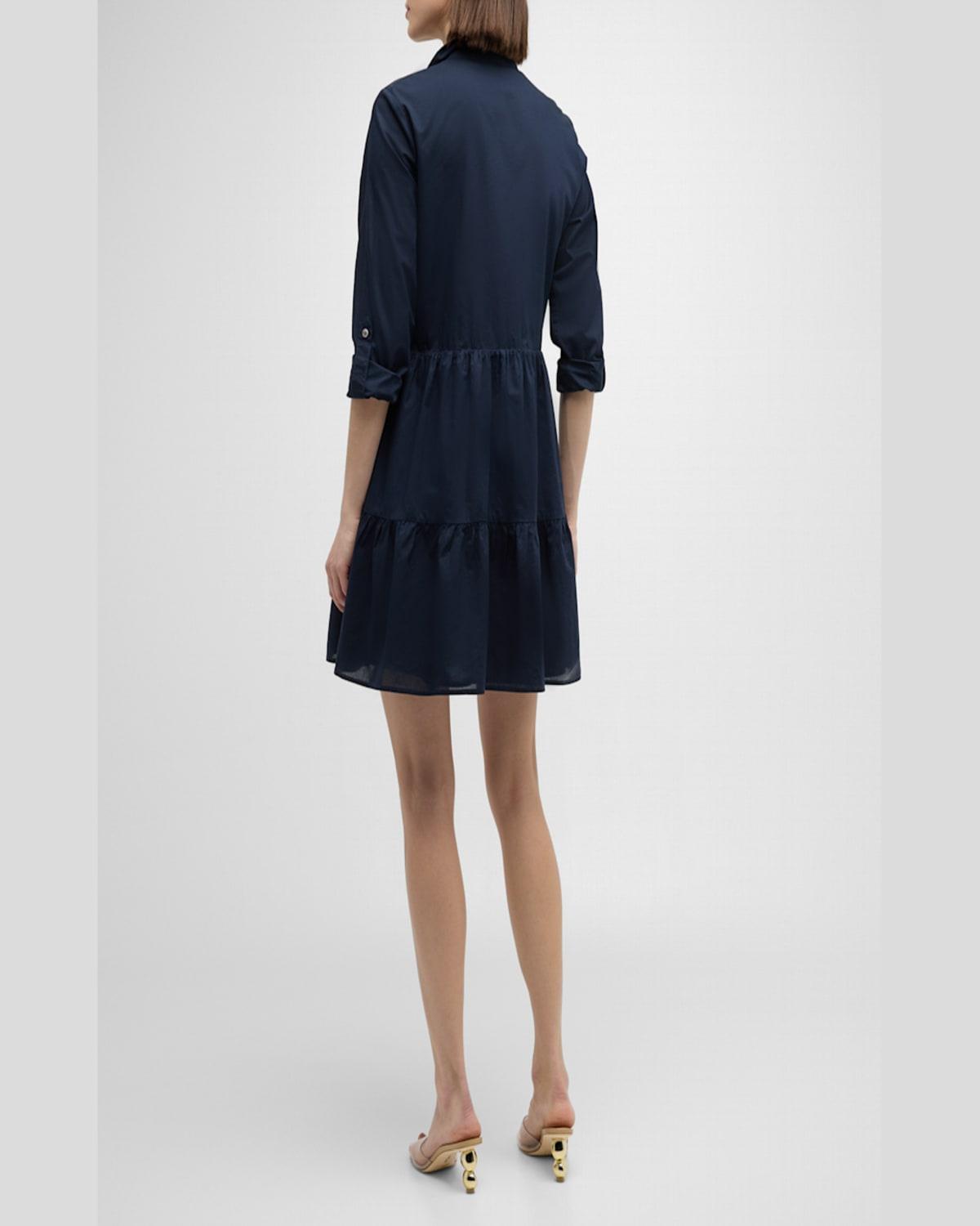 Jemila Button-Front Tiered Shirtdress