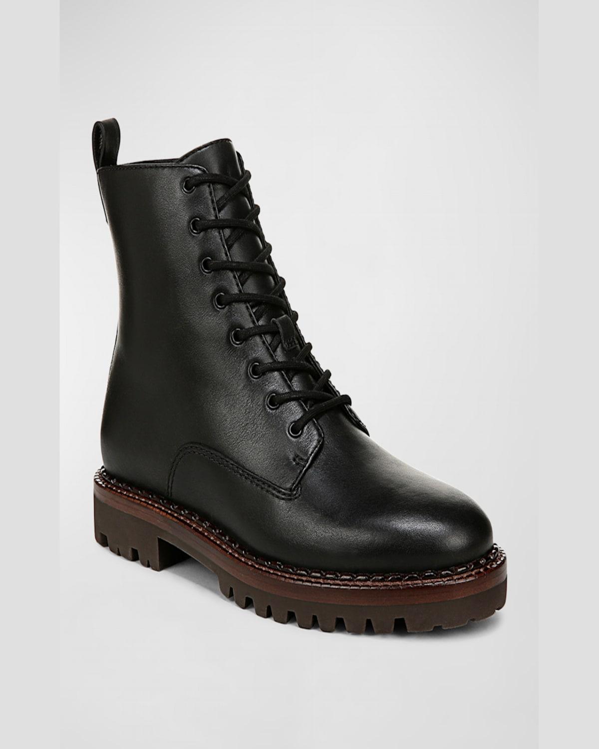 Cabria Lug-Sole Leather Water-Repellant Combat Boots