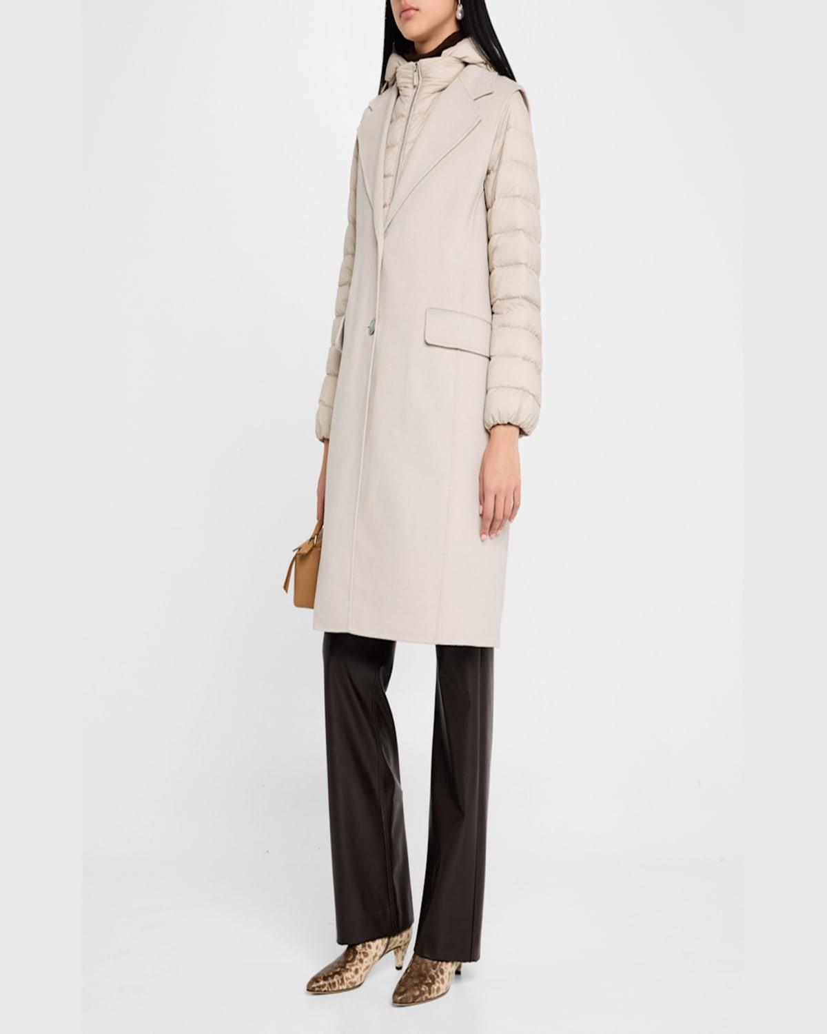 Jaya Wool-Cashmere Overcoat with Detachable Puffer