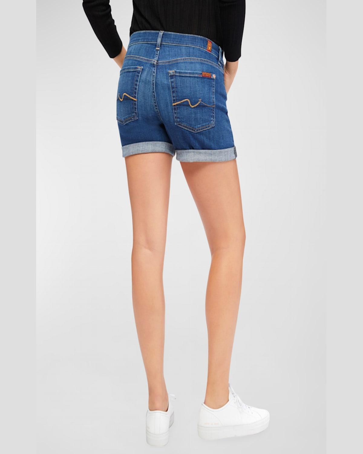 Maternity Mid-Roll Denim Shorts