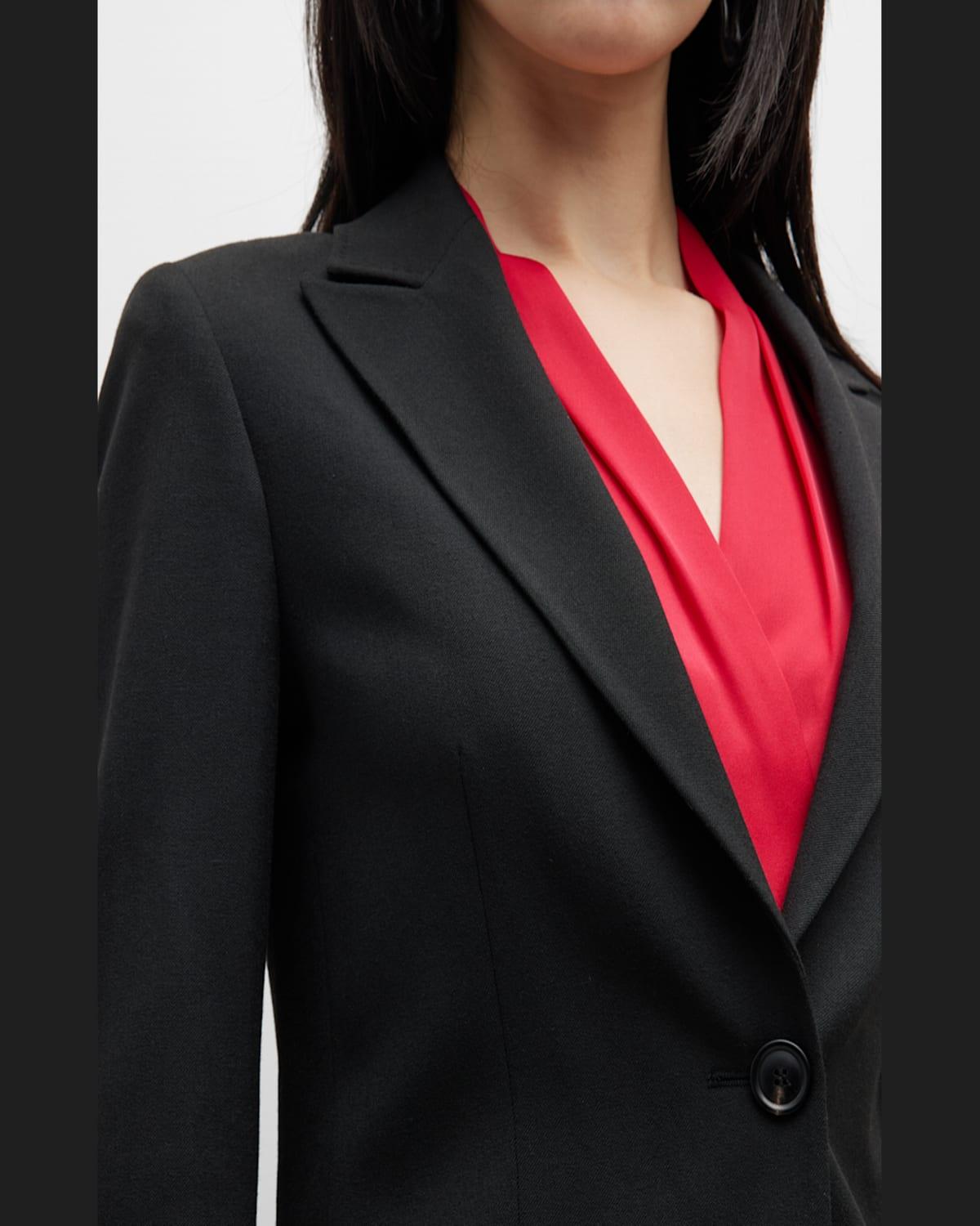 Melinda Peak-Lapel Cutaway Jacket