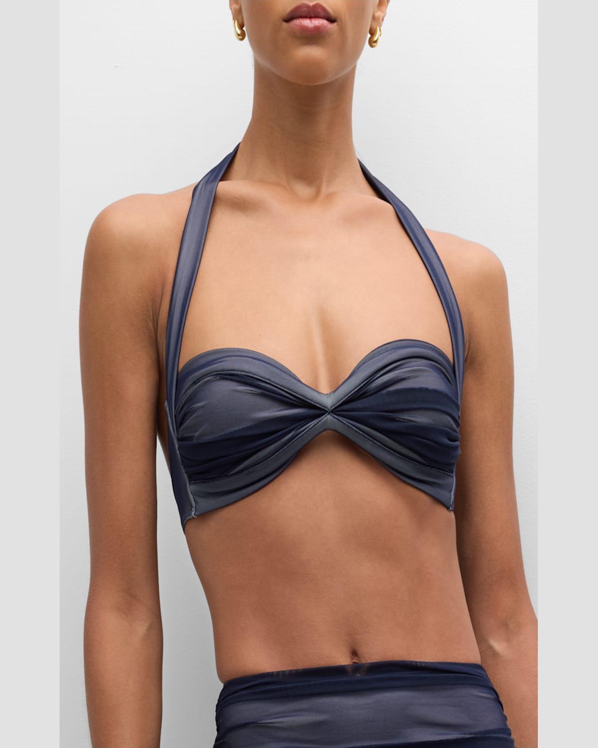 Bill Ruched Mesh Bikini Top 