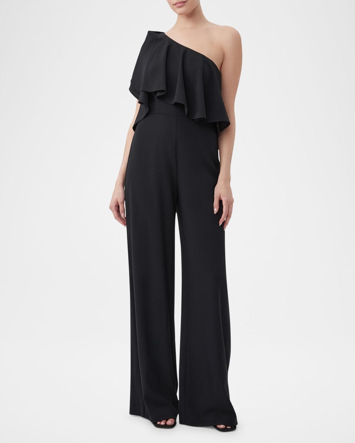 Royal One-Shoulder Ruffle Jumpsuit