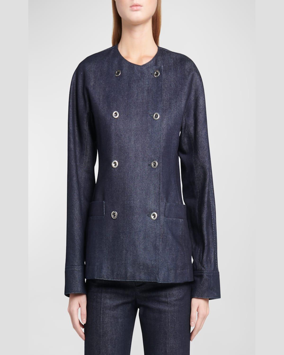 Catelyn Denim and Silk Shirt Jacket