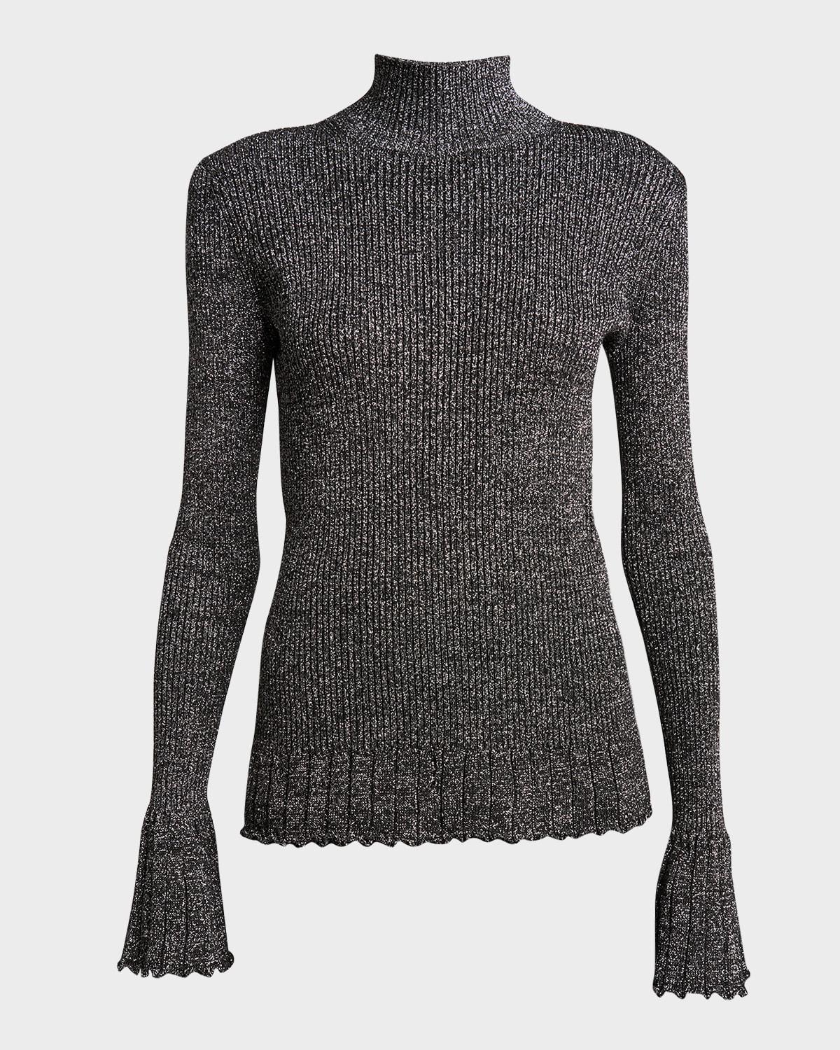 Avery Sparkly Knit Turtleneck Top