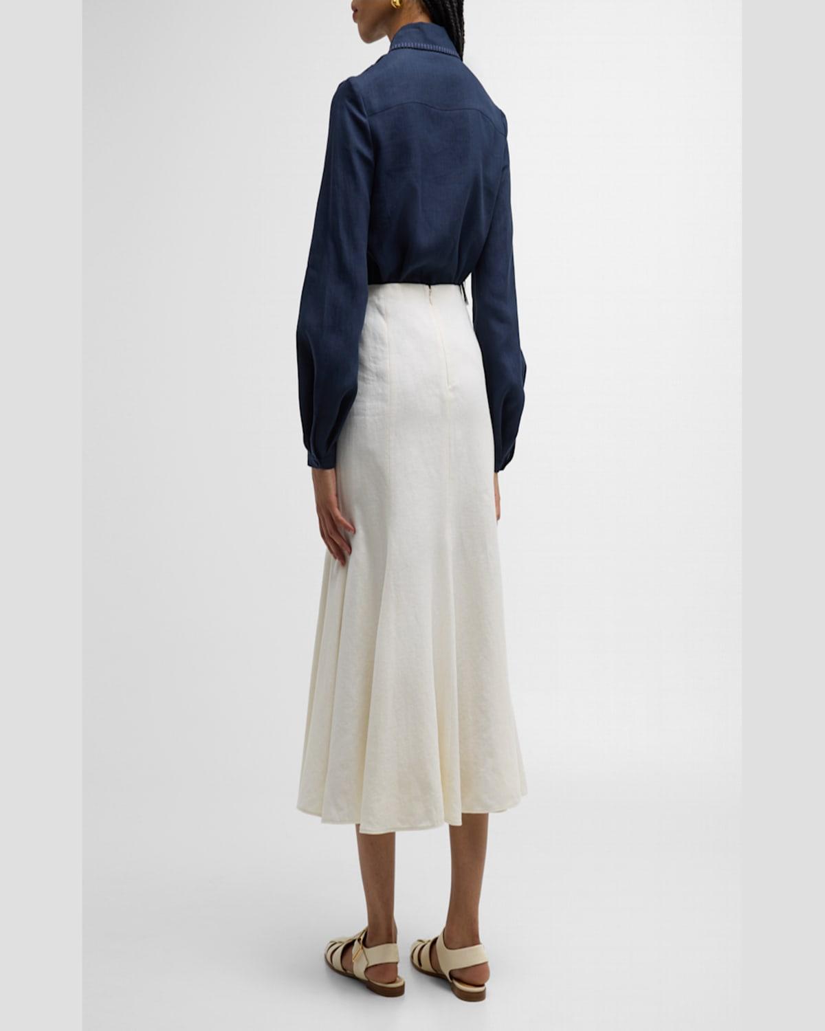 Amy Linen-Blend Maxi Skirt