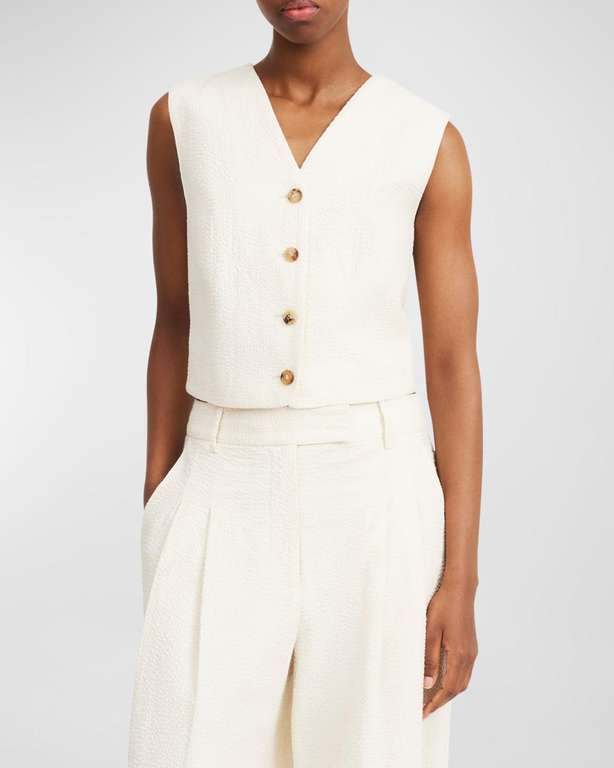 Blaire Cropped Seersucker Vest