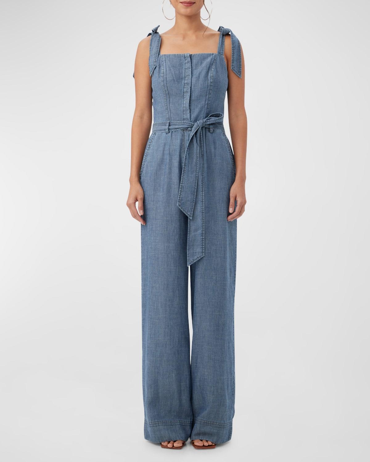 Pago Pago Wide-Leg Chambray Jumpsuit