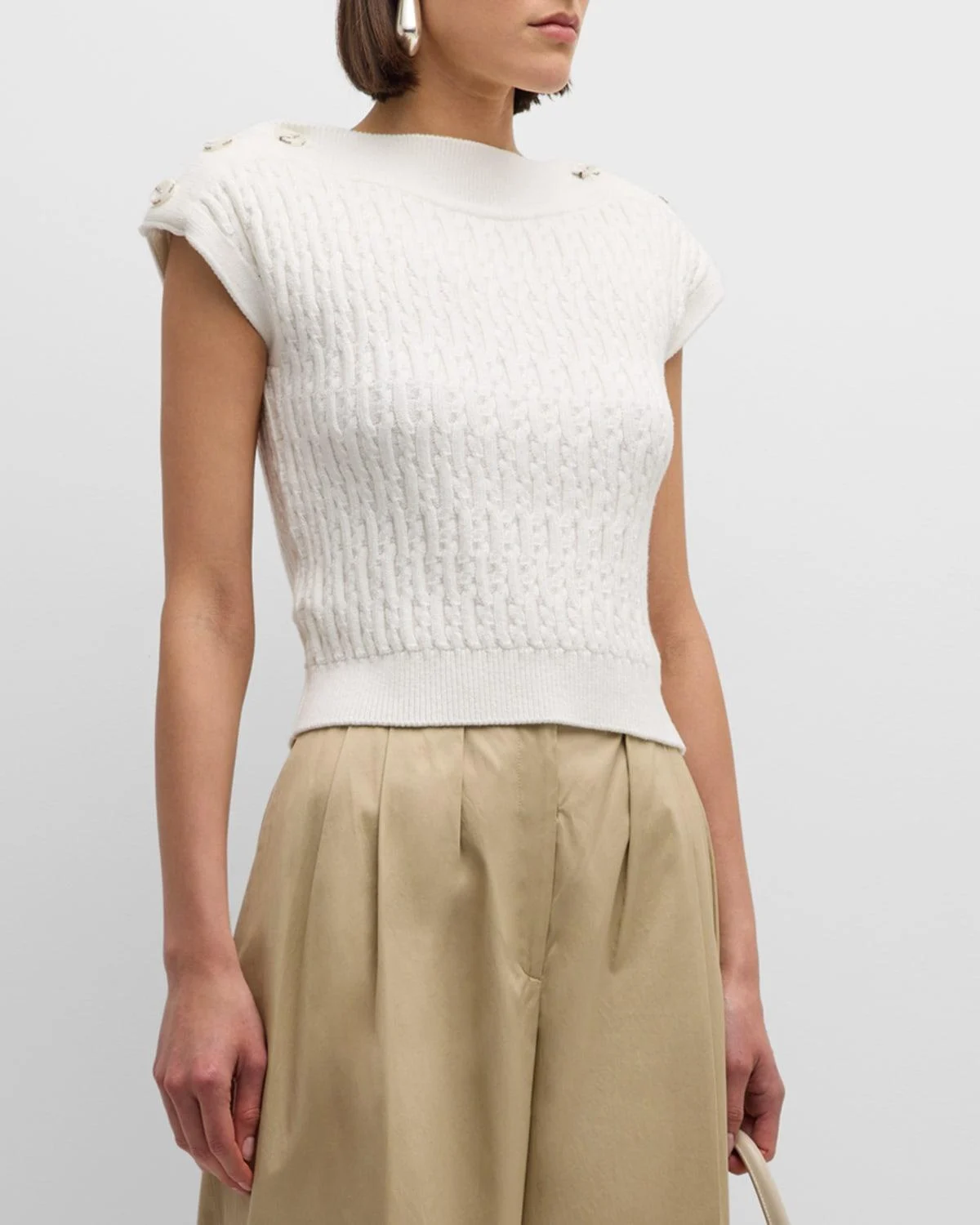 Portofino Knit Sweater with Button Detail