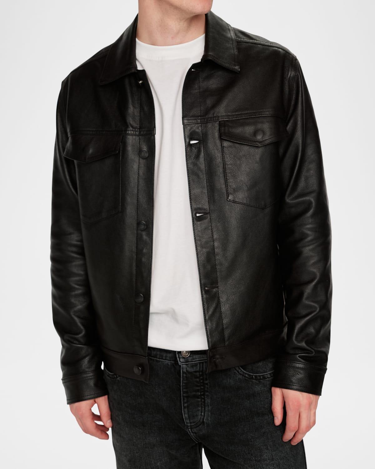 Men's Vaughn Leather Trucker Jacket