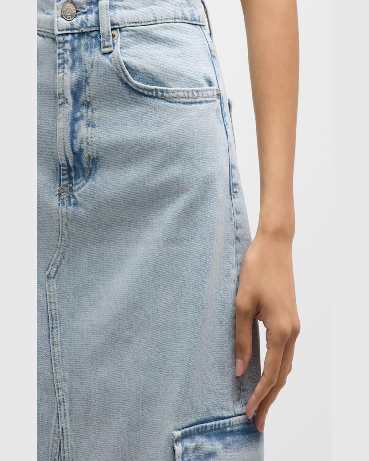 Highland Cargo Denim Midi Skirt 