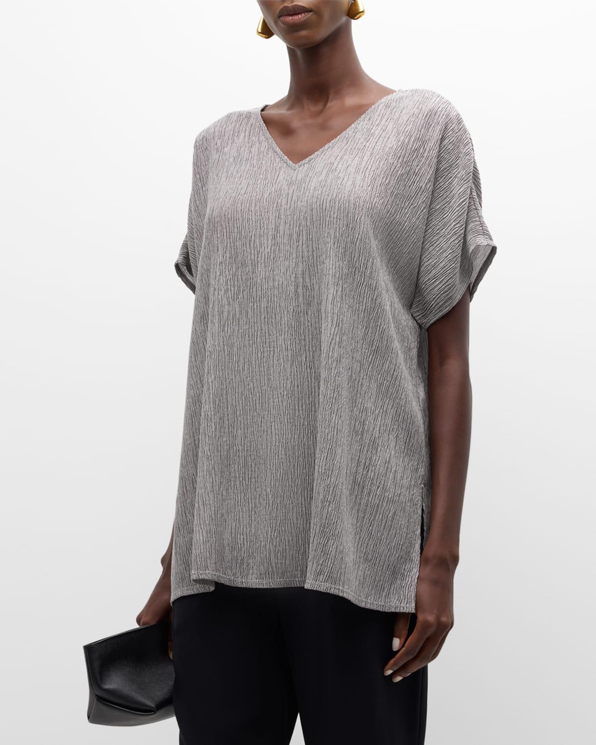 Crinkled Dolman-Sleeve Tunic