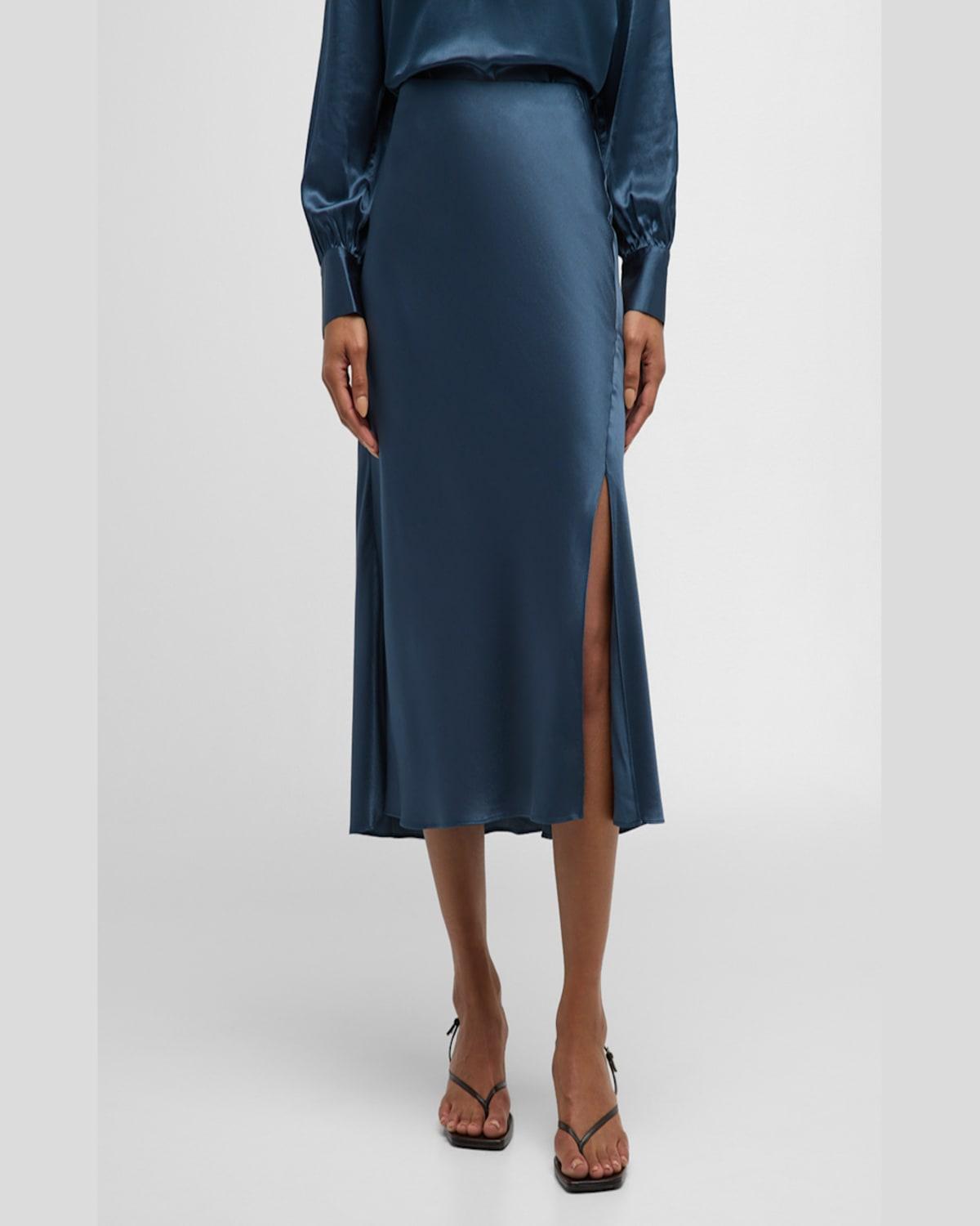 Maya Satin Midi Skirt 