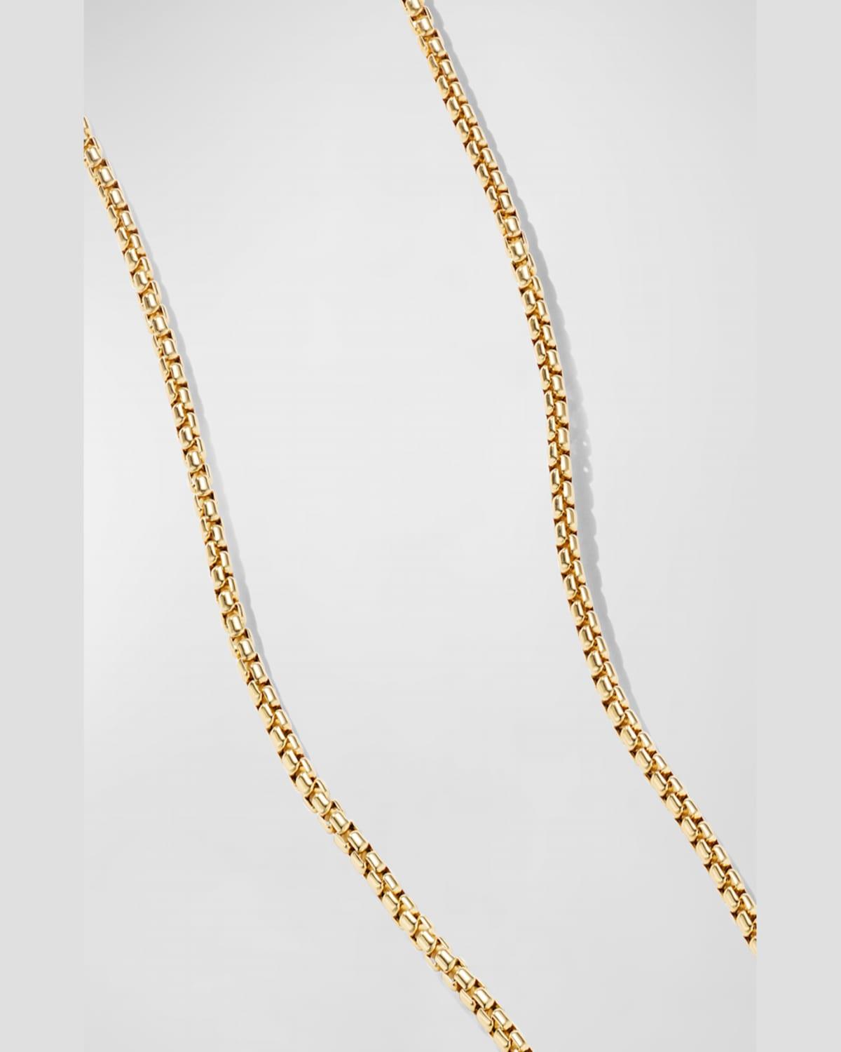 Men's Box Chain Necklace in 18K Gold, 2.7m, 24"L