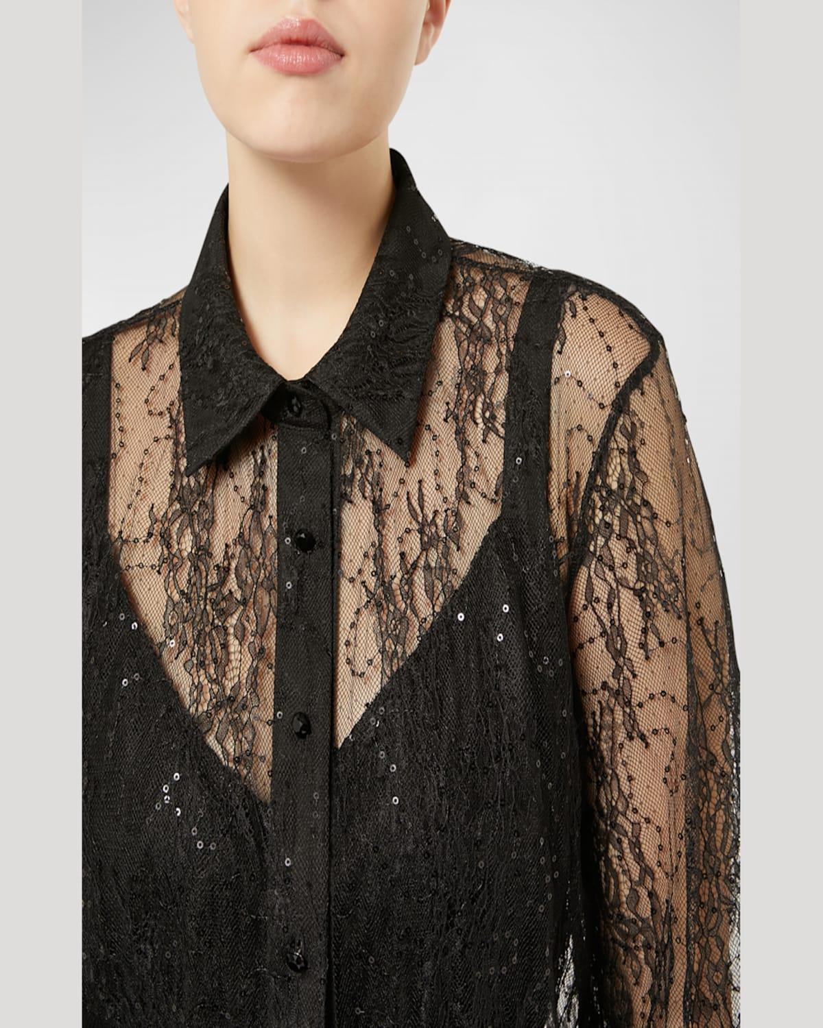 Plus Size Ideo Sequin Lace Blouse