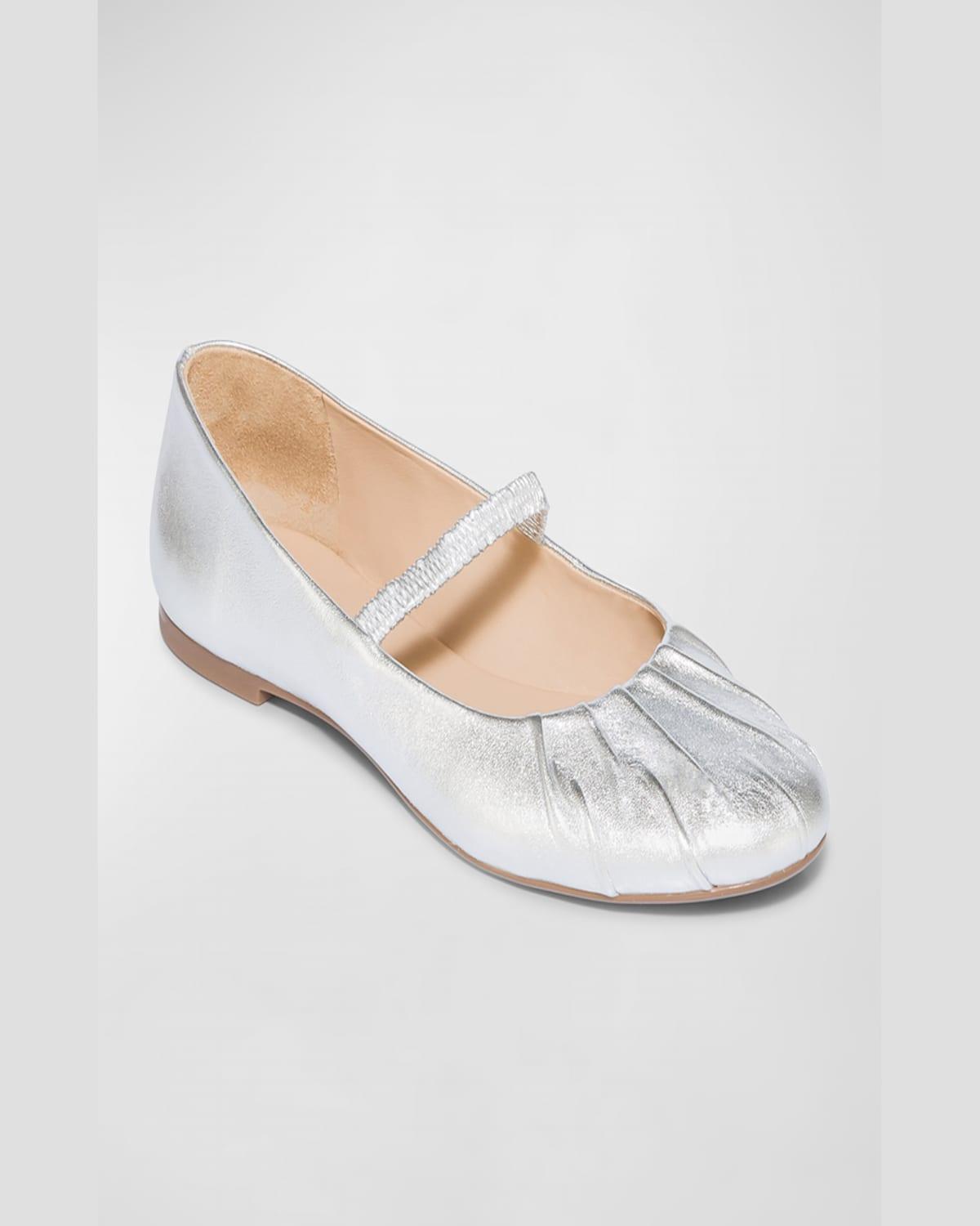 Savona Metallic Strap Ballerina Flats