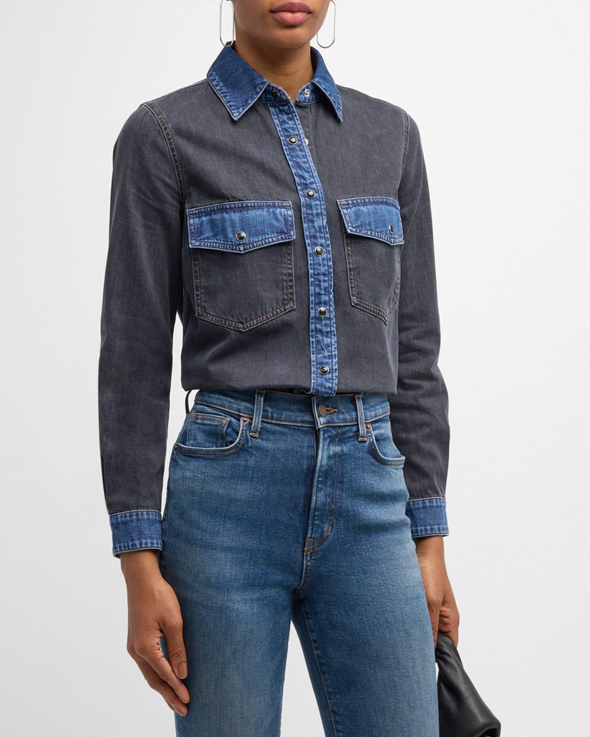 Noah Color Block Denim Shirt