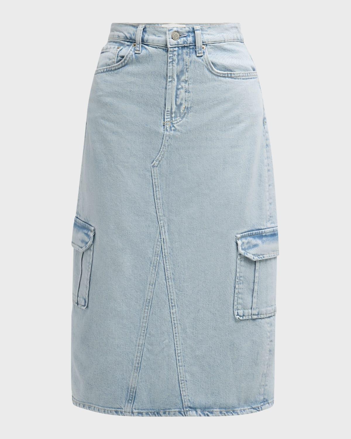 Highland Cargo Denim Midi Skirt 