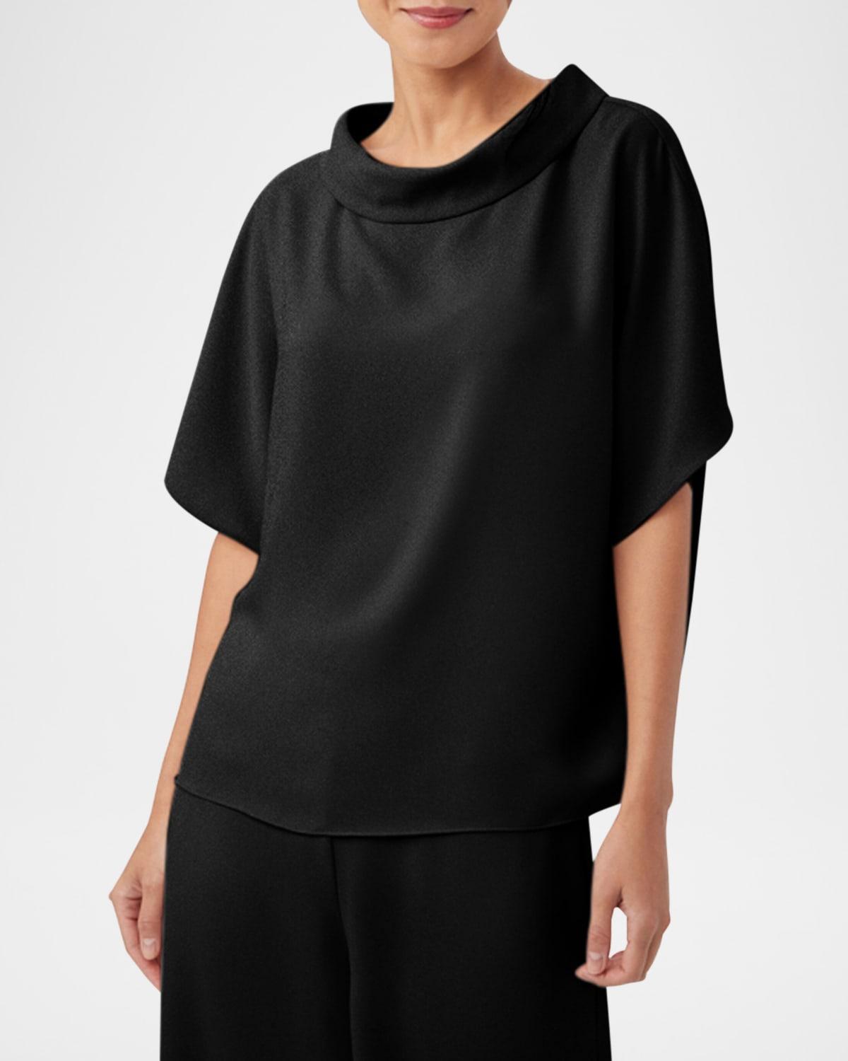 Honeysuckle Shimmer Funnel-Neck Top