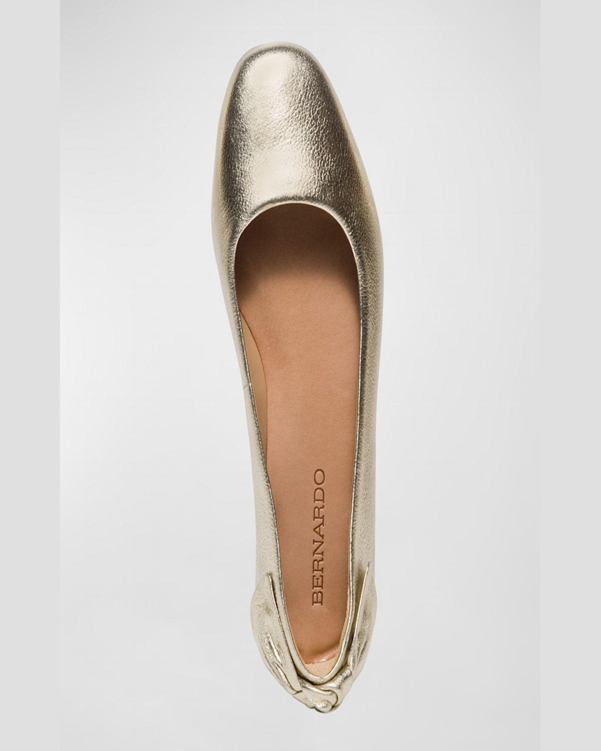 Metallic Bow Ballerina Flats