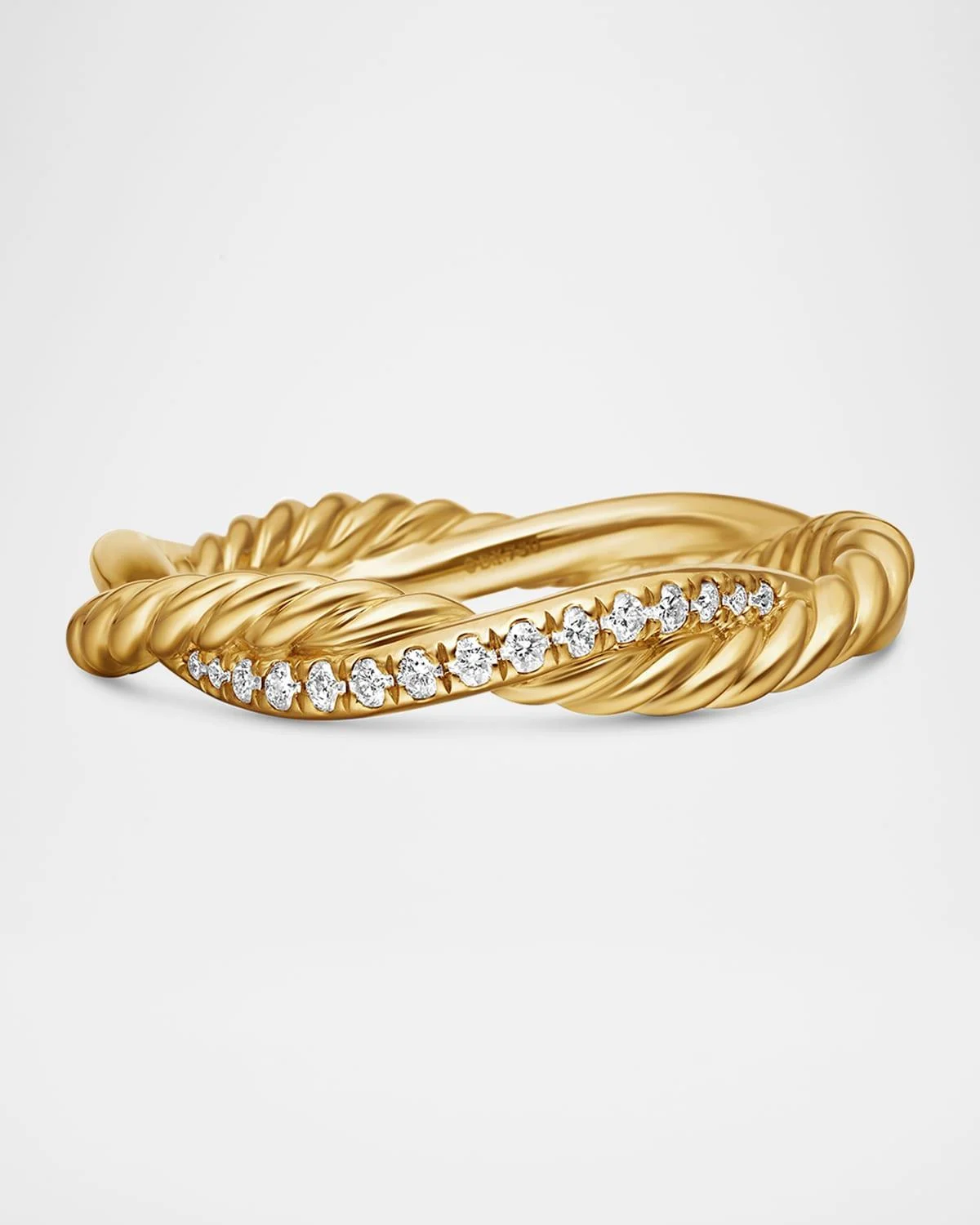 Petite Infinity Band Ring in 18K Yellow Gold with Diamonds, 4mm