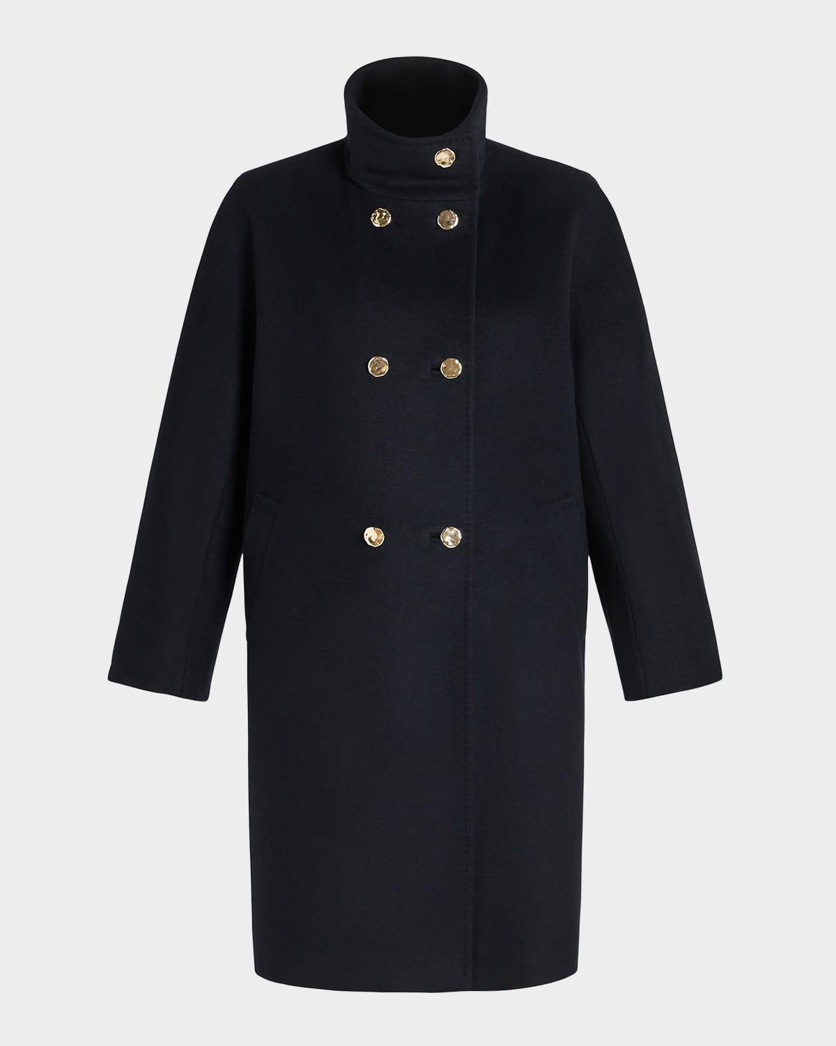 Plus Size Baschi Double-Breasted Wool Coat