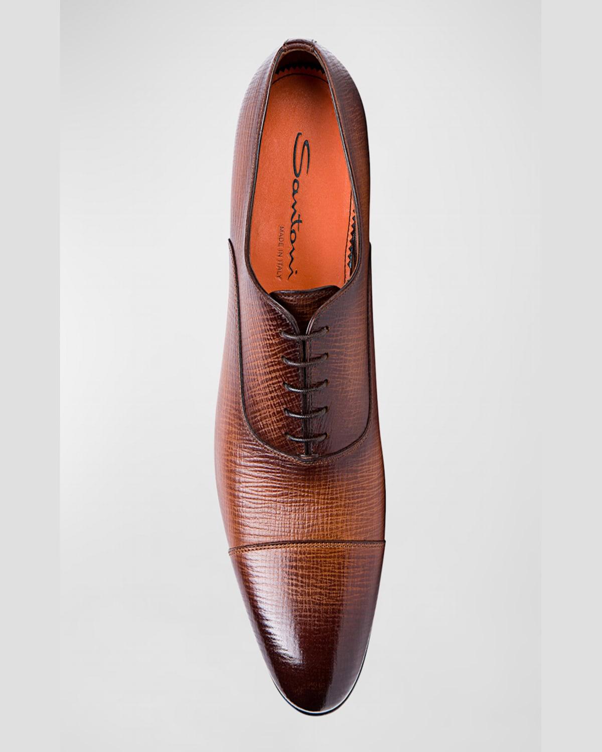 Men's Darian Textured Leather Oxfords