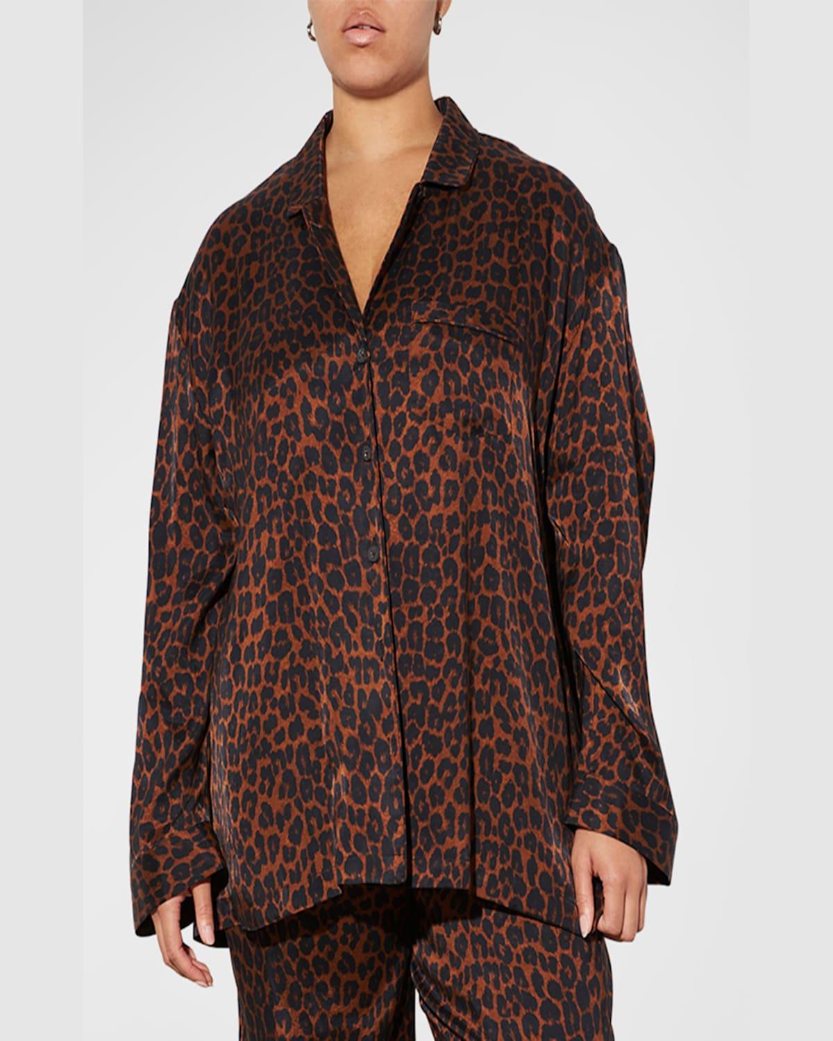 Iris Leopard-Print Button-Front Shirt