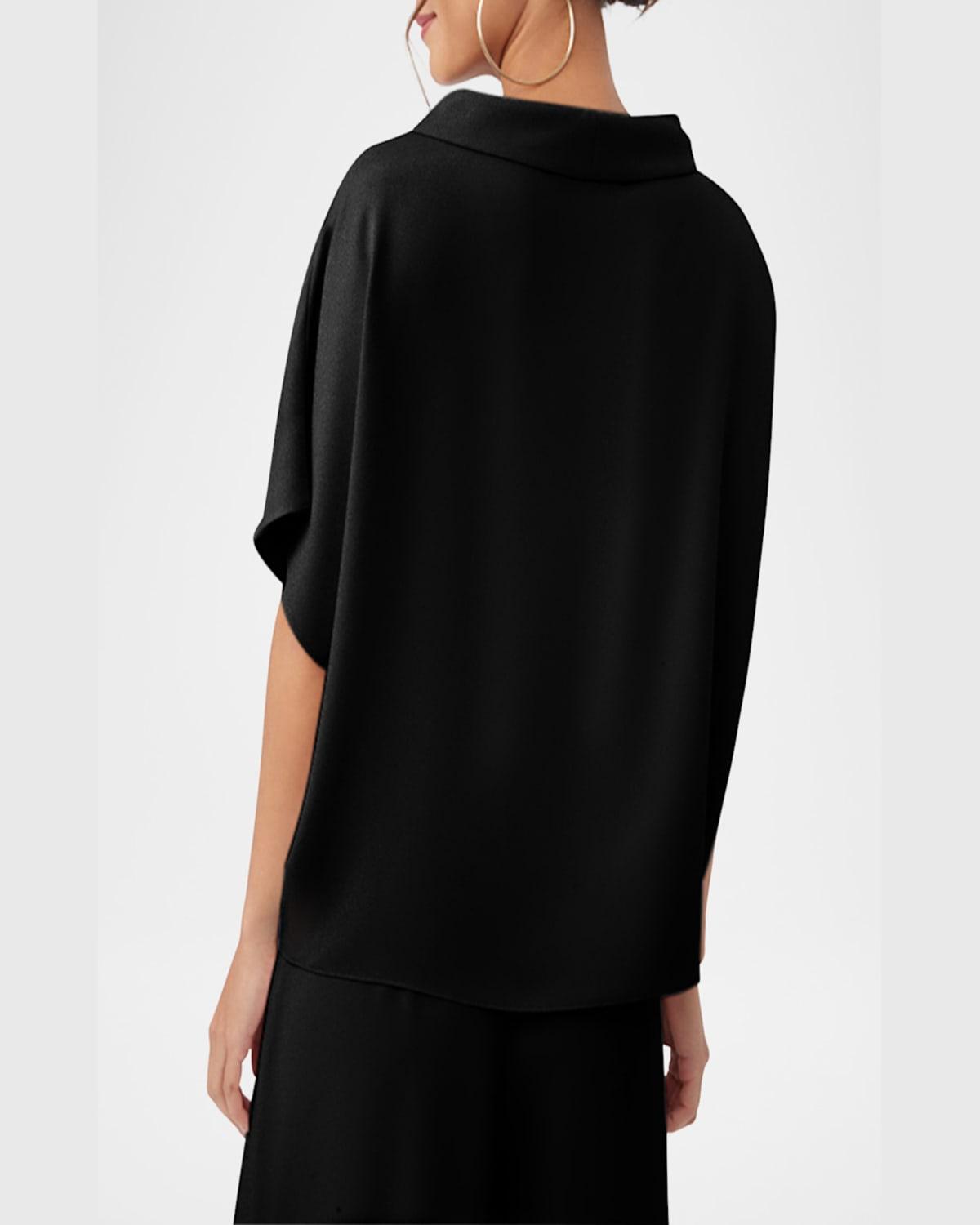 Honeysuckle Shimmer Funnel-Neck Top