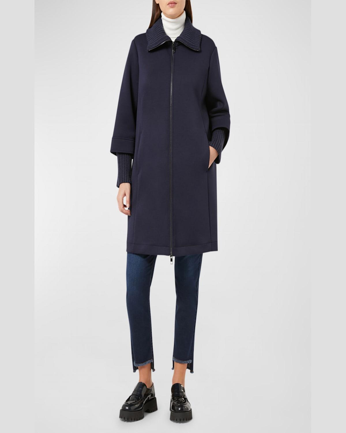 Plus Size Melfi Stand-Collar Jersey Coat