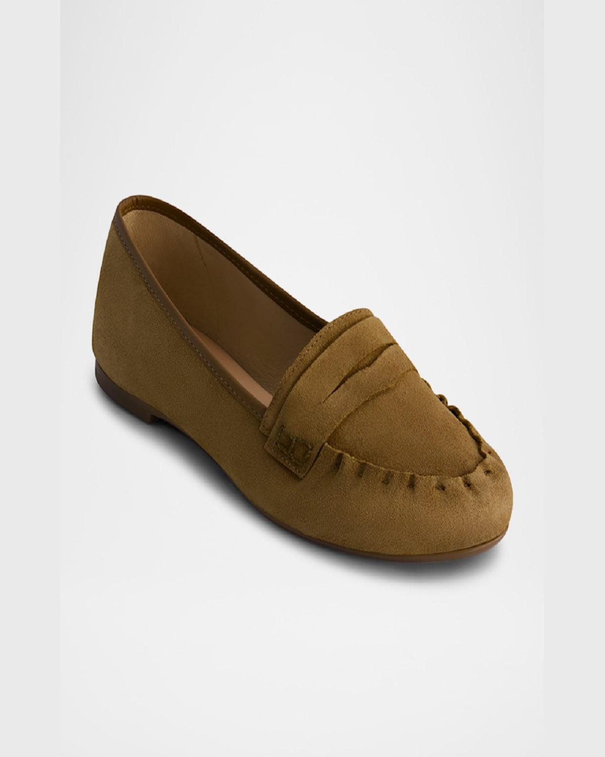 Sage Suede Moccasin Penny Loafers