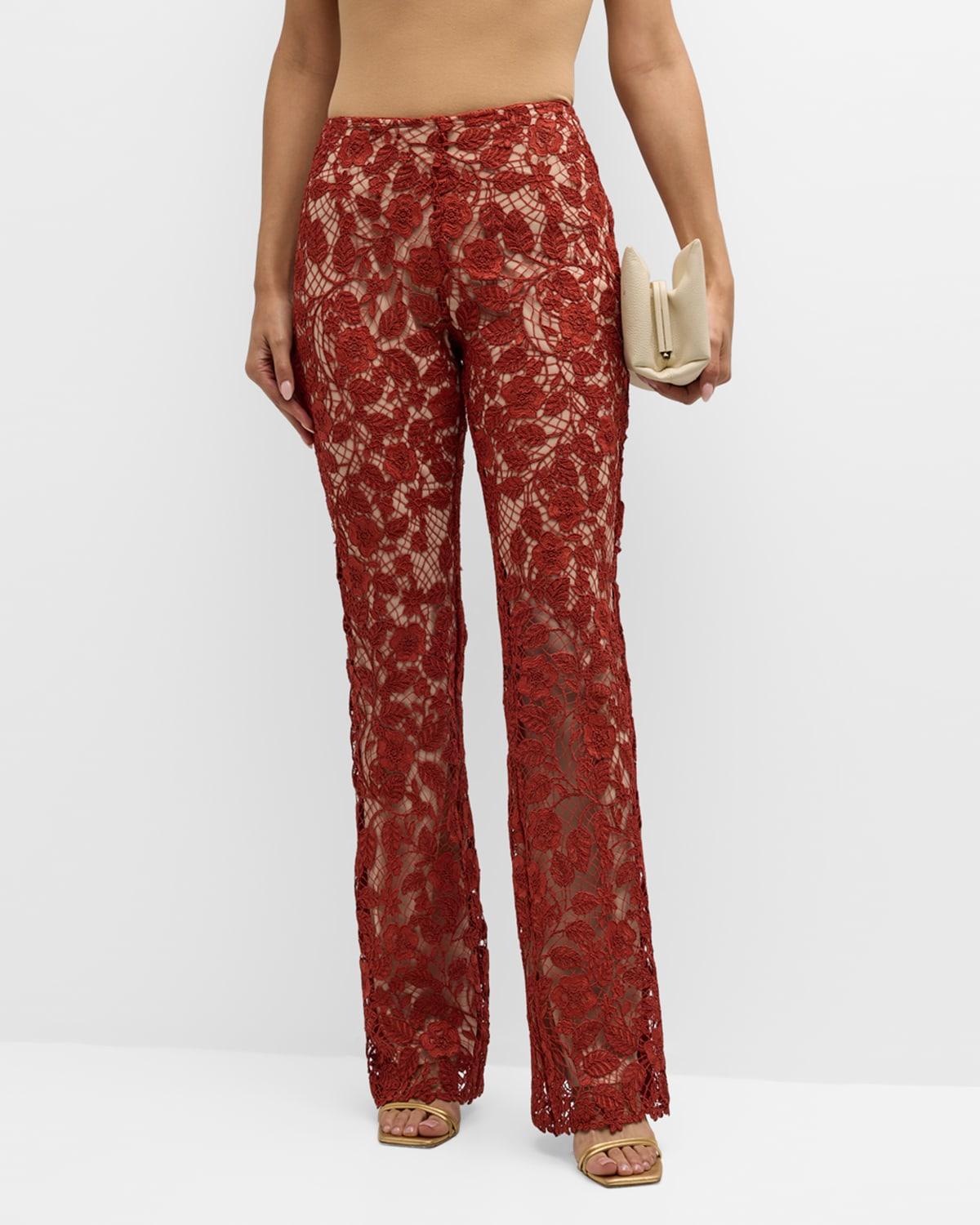 Kaci Corded Lace Wide-Leg Pants