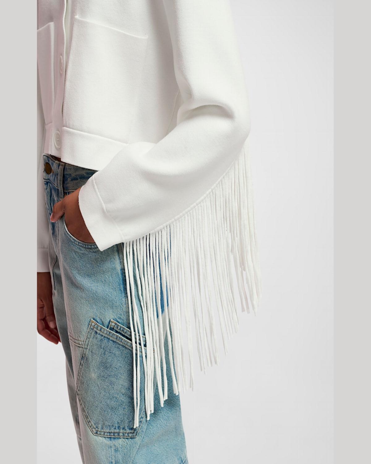 Gou Fringe Knitted Short Jacket