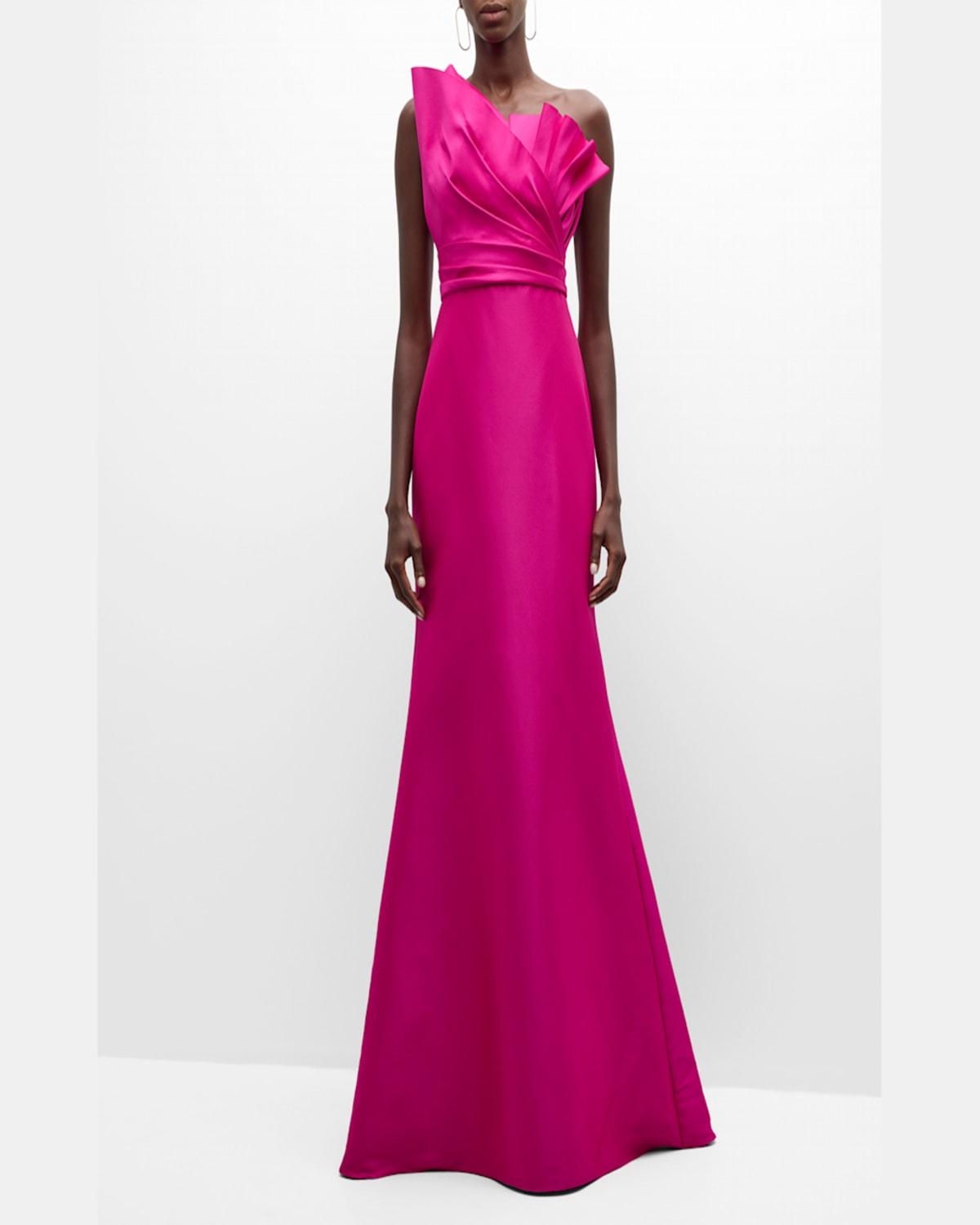 Strapless Pleated Trumpet Gown