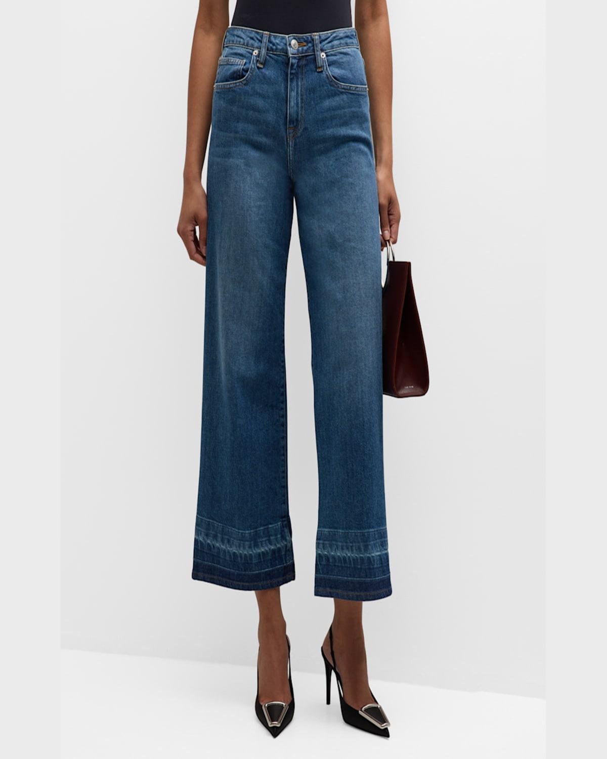 Jude Mid-Rise Cropped Wide-Leg Denim Jeans