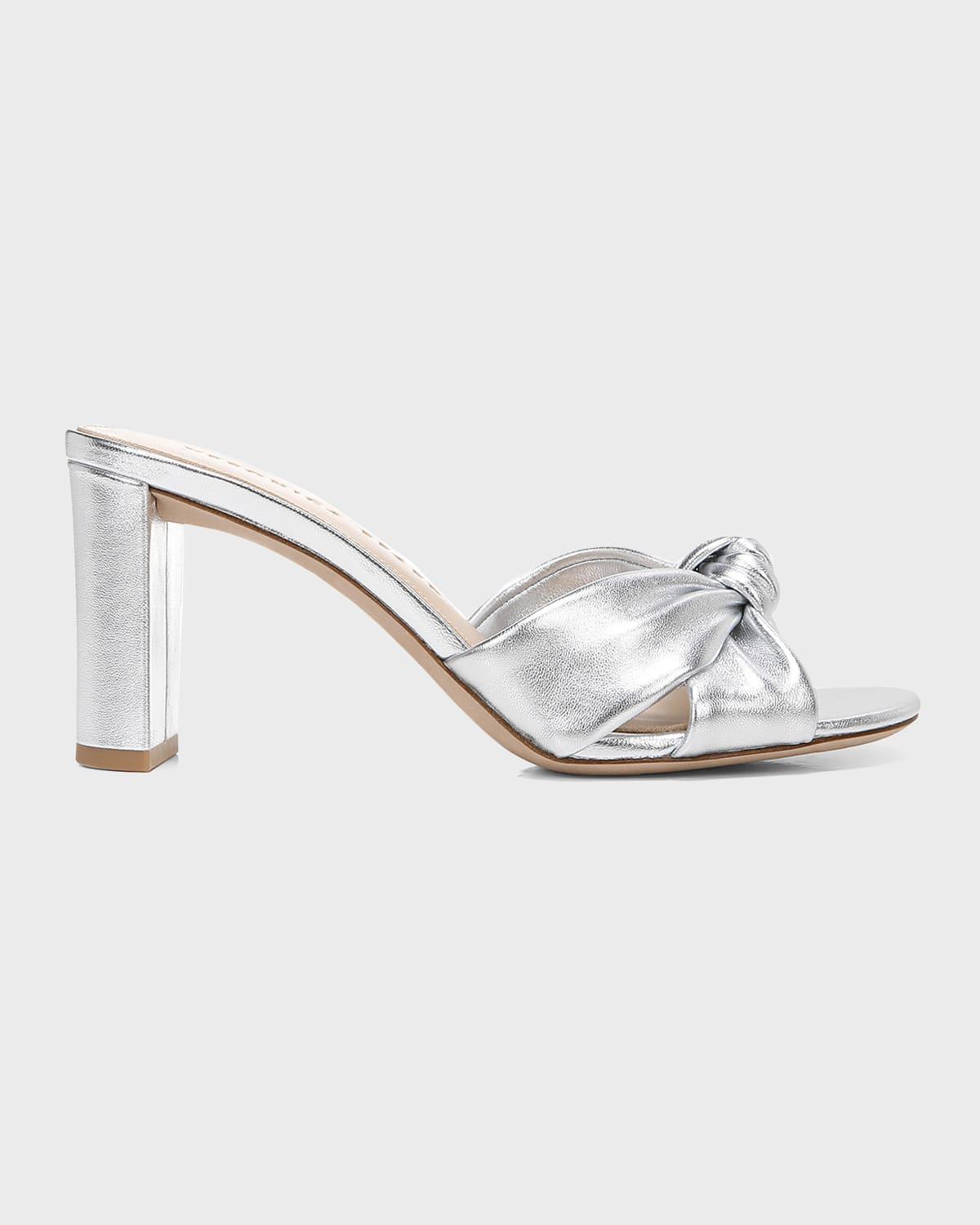 Ganita Metallic Knot Slide Sandals