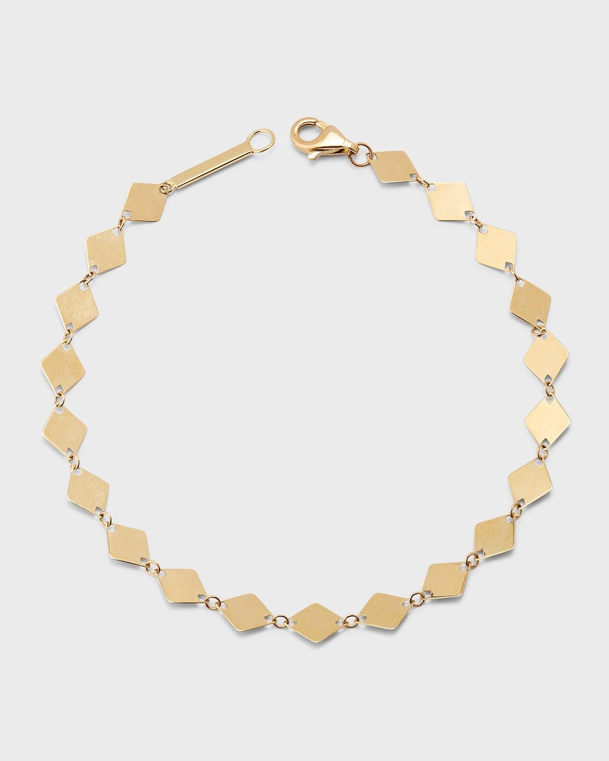 14K Yellow Gold Single Strand Laser Kite Chain Bracelet 