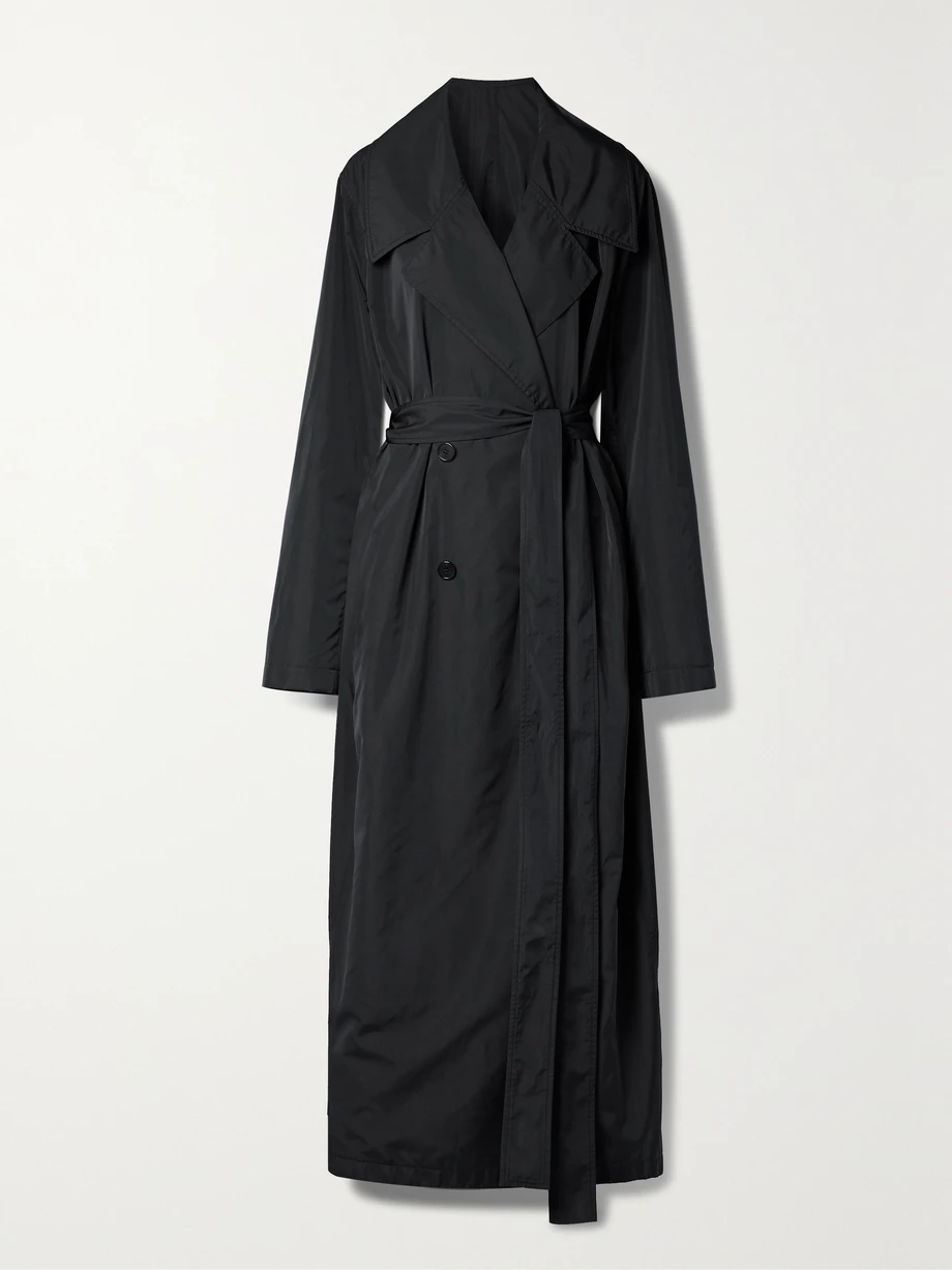 June double-breasted belted cotton trench coat